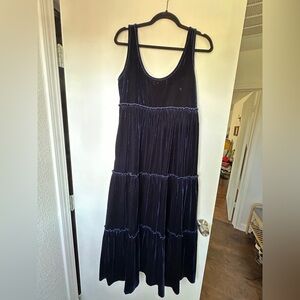 NATURAL LIFE Deep Blue Velvet Maxi Dress
